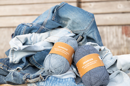 100% recyclede yarn from wool or cotton